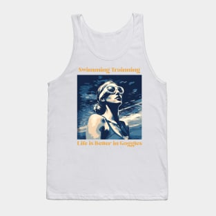 swim instructor, swim coach, swimming trainning, fun designs v6 Tank Top